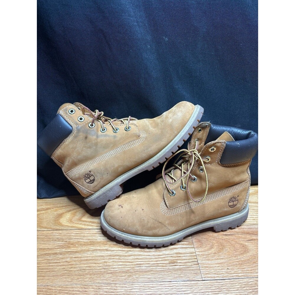 Timberland Womens Size 9.5 M Premium 6-Inch Waterproof Boots Wheat Nubuck 10361